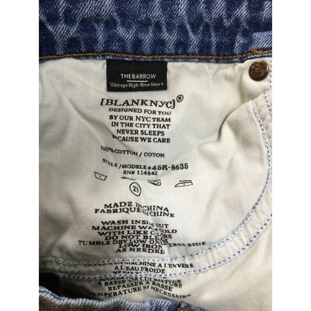 Blanknyc The Barrow Vintage High-Rise Distressed Denim Shorts Size 29